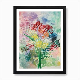 Queen Annes Lace Flower Illustration 1 Art Print
