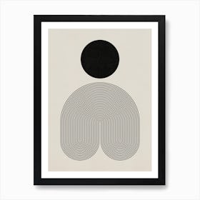 Mid-century geometric dynamic circle shapes Art Print