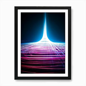 Abstract Vector Representation Of A Futuristic Concept Warp Lines Glowing With Neon Hues Converging (5) Art Print