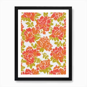 Camellia Floral Print Warm Tones2 Flower Art Print