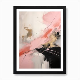 Pink And Brown Abstract Raw Painting 7 Art Print