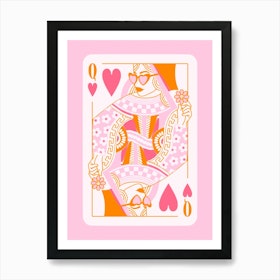 Queen Of Hearts Cocktail Pink Art Print by Mambo - Fy