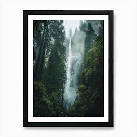 Waterfall In Yosemite National Park Art Print