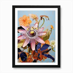 Surreal Florals Passionflower 3 Flower Painting Art Print