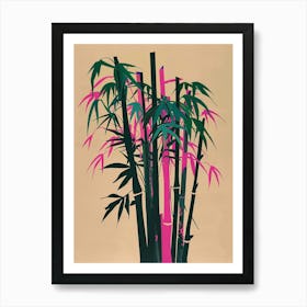 Bamboo Tree Colourful Illustration 2 1 Art Print