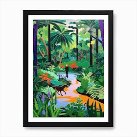 Painting Of A Dog In Royal Botanic Garden, Melbourne In The Style Of Matisse 04 Art Print