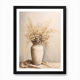 Forget Me Not, Autumn Fall Flowers Sitting In A White Vase, Farmhouse Style 1 Art Print