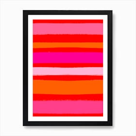 Orange And Pink Stripes Art Print