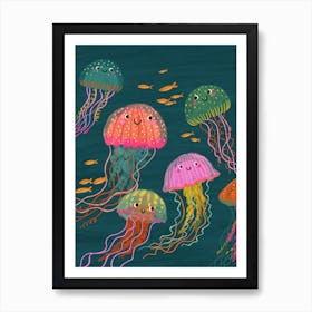 Jellyfish Friends Nursery Art Print