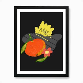 Oranges And Flowers Art Print