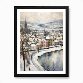 Vintage Winter Painting Inverness United Kingdom 2 Art Print