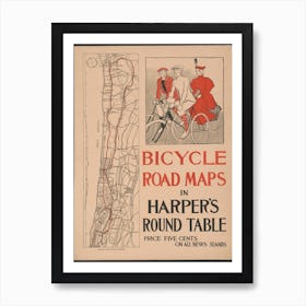 Bicycle Road Maps (1895), Edward Penfield Art Print