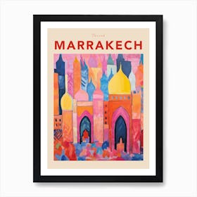 Marrakech Morocco Fauvist Travel Poster Art Print