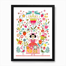 Folk Art Goddess Of Spring Art Print