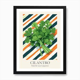 Marche Aux Legumes Cilantro Summer Illustration 3 Art Print