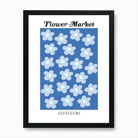 Flower Markets blue Art Print