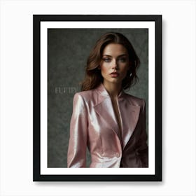 Portrait of a model girl in a stylish jacket 1 Art Print