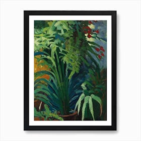 Huperzia Fern Cézanne Style Art Print