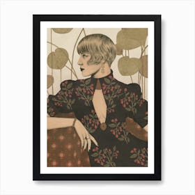 Women Art deco vintage style Art Print