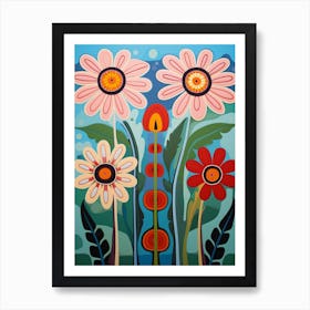 Flower Motif Painting Cosmos 1 Poster