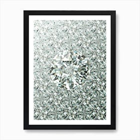 Jewel White Diamond Pattern Array with Center Motif n.0006 Art Print