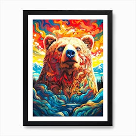 Cosmos Forest Moutain Animal 2 Art Print