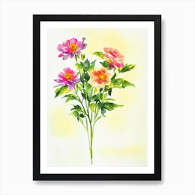 Statice Vintage Flowers Flower Art Print