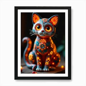 Day Of The Dead Cat 1 Art Print