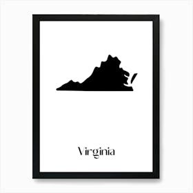 Virginia State Silhouette Art Print