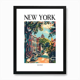 Belmont New York Colourful Silkscreen Illustration 1 Poster Art Print