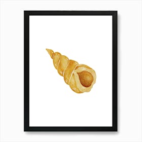 Watercolor Sea Shell Isolated On White Background Art Print