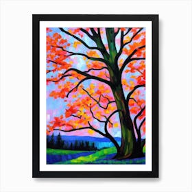 Swamp White Oak Tree Cubist Art Print
