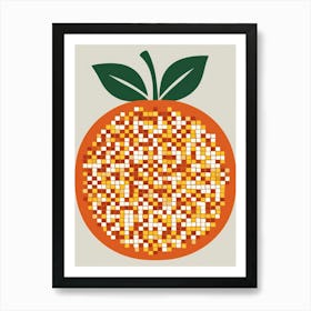 Orange Mosaic 12 Art Print