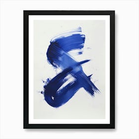 Blue Brushstrokes 2 Art Print
