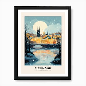 Winter Night  Travel Poster Richmond England 2 Art Print