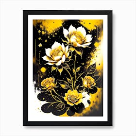 Gold Roses 3 Art Print