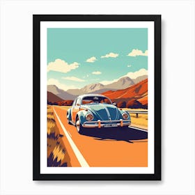 A Volkswagen Beetle In The The Great Alpine Road Australia 4 Art Print