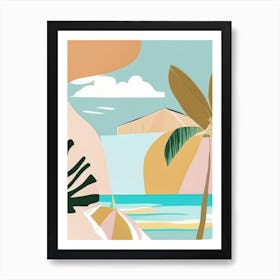 Great Exuma Bahamas Muted Pastel Tropical Destination Art Print