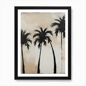 Watercolor beige palm tree art Art Print