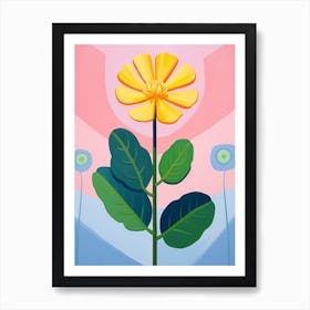 Portulaca Hilma Af Klint Inspired Pastel Flower Painting Art Print