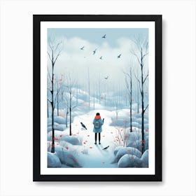 Winter Bird Watching 3 Art Print