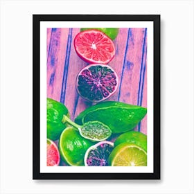 Finger Lime 1 Risograph Retro Poster Fruit Art Print