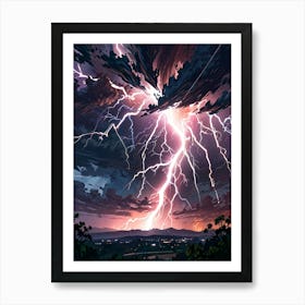 Lightning In The Sky 14 Art Print