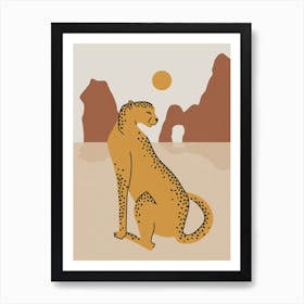 Cheetah In The Desert Art Print