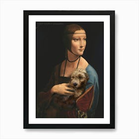 Lady With A Cockapoo - Leonardo Da Vinci Parody Art Print