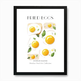 Fried Eggs Print Kitchen Art Kitchen Poster Food Art Mid Century Modern Art Print