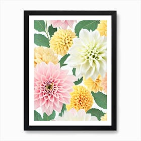 Dahlia Pastel Floral 2 Flower Art Print