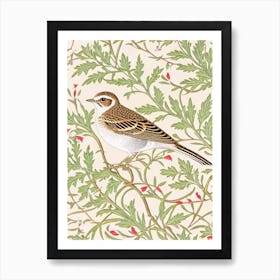 Lark William Morris Style Bird Art Print