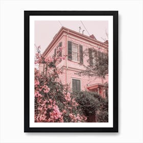 Pink Flowers Building, New Orleans Art Print