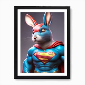 Superman Rabbit Art Print